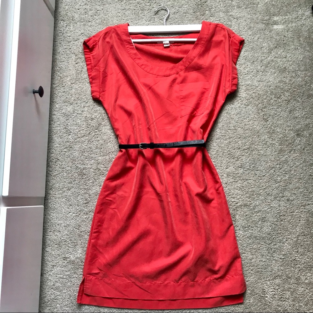 Orange belted dress